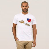 Samoa Flag Heart en Map T-Shirt (Voorkant volledig)