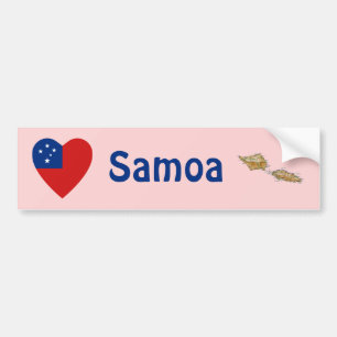 Samoa Flag Heart + Map Bumpersticker