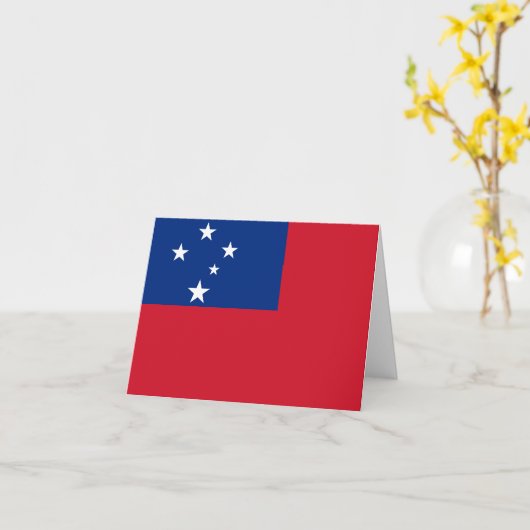 Samoa Flag Kaart (Gele Bloem)