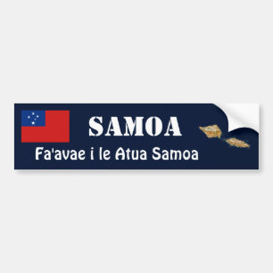 Samoa Flag + Map Bumpersticker