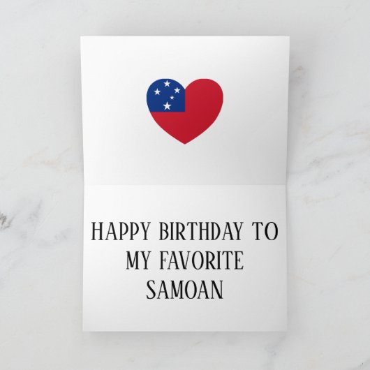 Samoa Flag Patriotic Birthday Kaart (Binnen)
