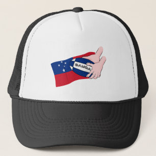 Samoa Flag Rugby Ball Pass Cartoon Trucker Pet
