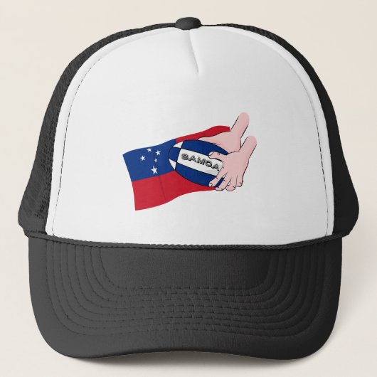 Samoa Flag Rugby Ball Pass Cartoon Trucker Pet (Voorkant)