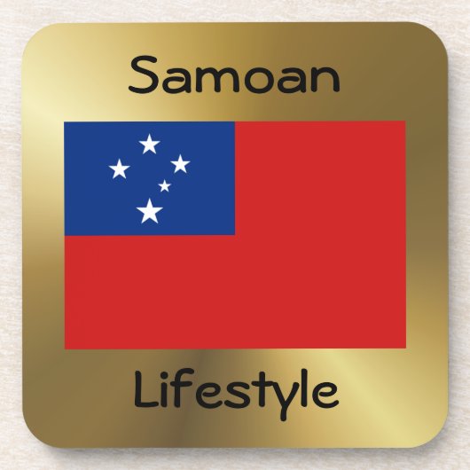 Samoa Flag+Text Onderzetter (Voorkant)