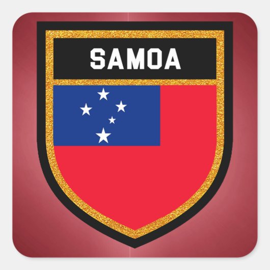 Samoa Flag Vierkante Sticker (Voorkant)