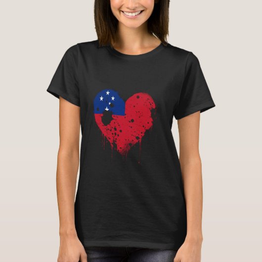 Samoa Hart Samoaanse Vlag Samoaanse Trots Samoaans T-shirt (Voorkant)