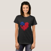 Samoa Hart Samoaanse Vlag Samoaanse Trots Samoaans T-shirt (Voorkant volledig)