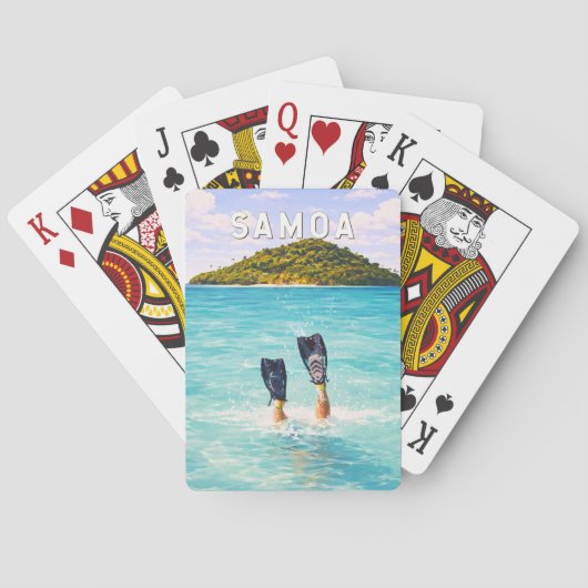 Samoa Illustratie Reis Kunst Vintage Pokerkaarten (Achterkant)