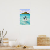Samoa Illustratie Reis Kunst Vintage Poster (Keuken)