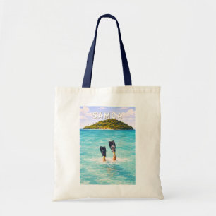 Samoa Illustratie Reis Kunst Vintage Tote Bag
