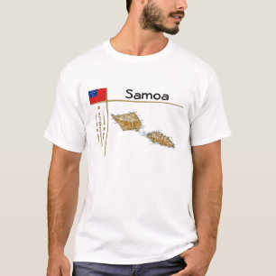 Samoa-kaart + vlag + titel T-shirt