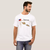 Samoa-kaart + vlag + titel T-shirt (Voorkant volledig)