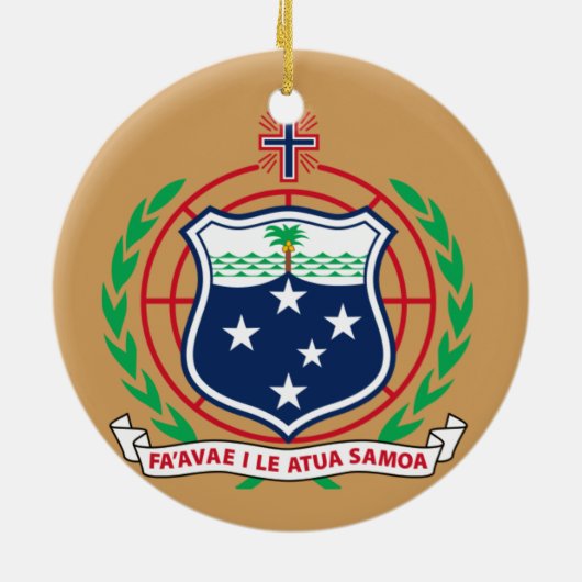 Samoa-kerstversiering Keramisch Ornament (Achterkant)