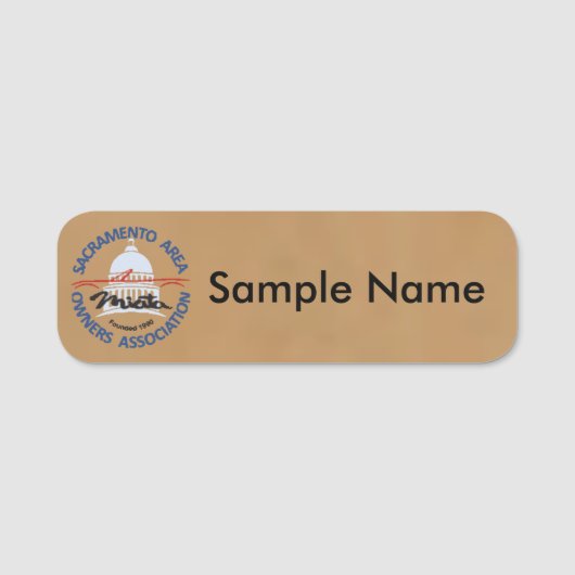 SAMOA Logo Naambadge (bruin) Naamplaatje (Voorkant)