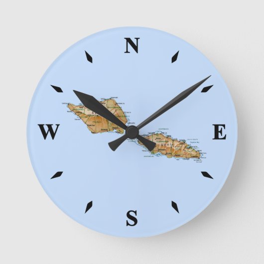 Samoa Map Clock Ronde Klok (Voorkant)