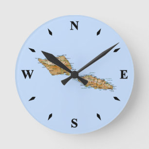 Samoa Map Clock Ronde Klok