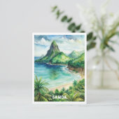 Samoa Nationaal Park Waterverf Schilderij Briefkaart (Staand voorkant)