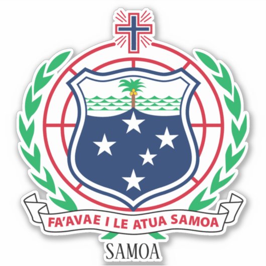 Samoa - nationaal wapenschild sticker (Voorkant)