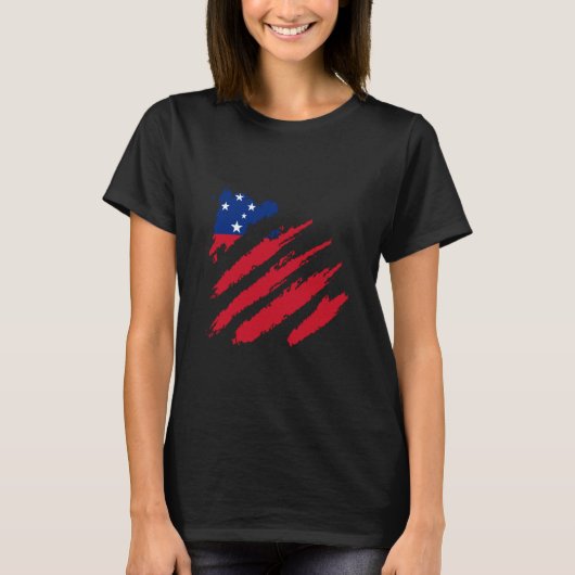 Samoa Pride Samoan Roots Claw Samoan Vlag T-shirt (Voorkant)
