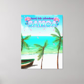 Samoa "reis naar avontuur" reisposter. canvas afdruk (Voorkant)