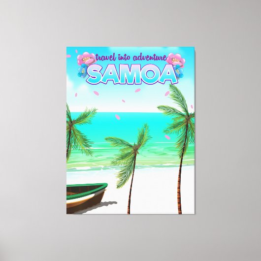 Samoa "reis naar avontuur" reisposter. canvas afdruk (Voorkant)