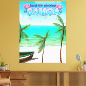 Samoa "reis naar avontuur" reisposter. canvas afdruk (Insitu (Woonkamer))