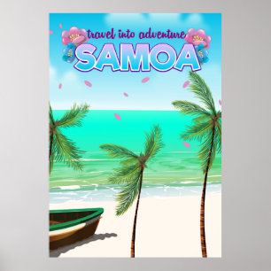Samoa "reis naar avontuur" reisposter. poster
