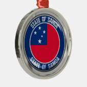 Samoa Round Emblem Metalen Ornament (Rechts)