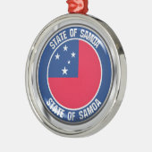 Samoa Round Emblem Metalen Ornament (Links)