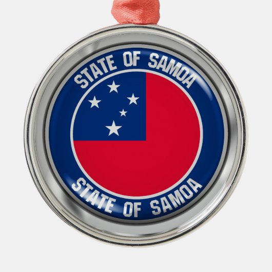 Samoa Round Emblem Metalen Ornament (Voorkant)