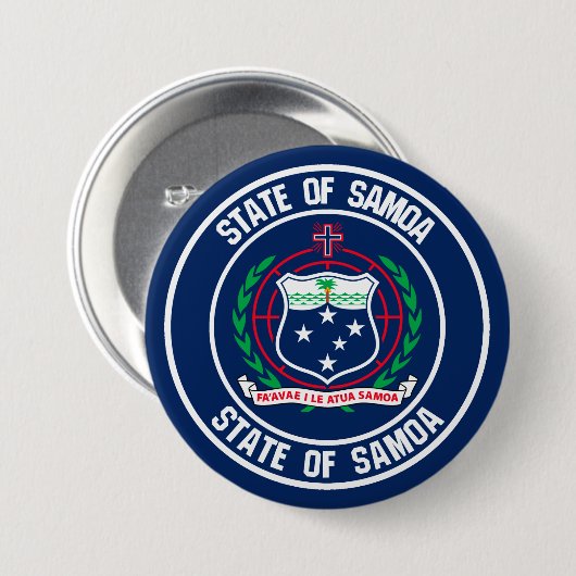 Samoa Round Emblem Ronde Button 7,6 Cm (Voorkant /achterkant)