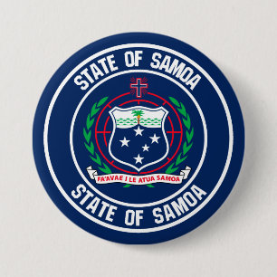 Samoa Round Emblem Ronde Button 7,6 Cm
