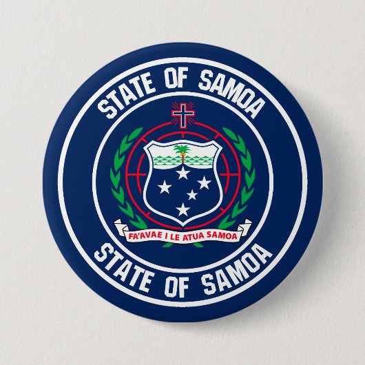 Samoa Round Emblem Ronde Button 7,6 Cm (Voorkant)