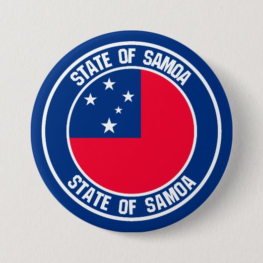 Samoa Round Emblem Ronde Button 7,6 Cm (Voorkant)