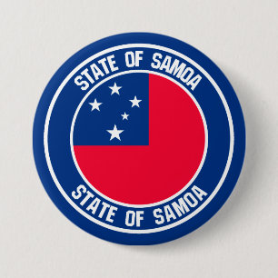 Samoa Round Emblem Ronde Button 7,6 Cm