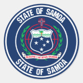 Samoa Round Emblem Ronde Sticker (Voorkant)