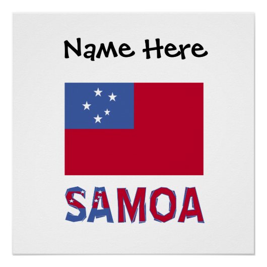 Samoa Samoaanse Vlag Zwart Personalisatie Perfect Poster (Voorkant)