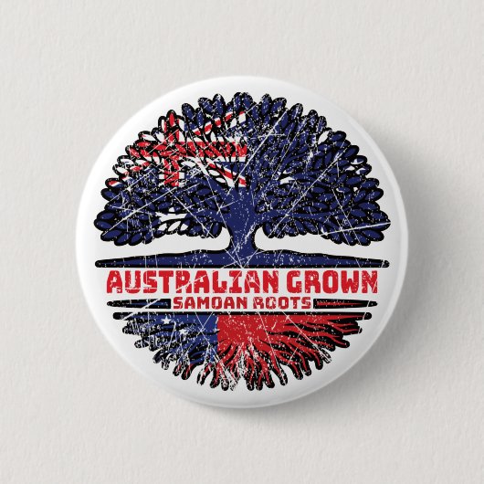 Samoa Samoan Australian Australia Tree Roots Flag Ronde Button 5,7 Cm (Voorkant)