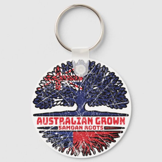 Samoa Samoan Australian Australia Tree Roots Flag Sleutelhanger (Voorkant)