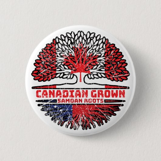 Samoa Samoan Canadian Canada Tree Roots Flag Ronde Button 5,7 Cm (Voorkant)