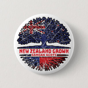 Samoa Samoan New Zealander Nieuw Zeeland - boomsta Ronde Button 5,7 Cm