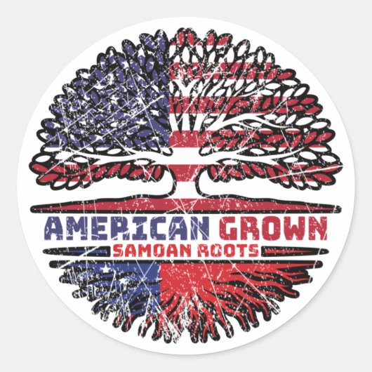 Samoa Samoan US American USA United States Tree Ronde Sticker (Voorkant)