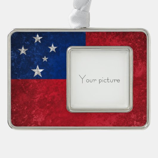 Samoa Verzilverd Omlijst Ornament (Voorkant)