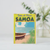 Samoa Vintage Reisposter Briefkaart (Staand voorkant)