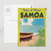 Samoa Vintage Reisposter Briefkaart (Voorkant / Achterkant)