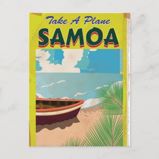Samoa Vintage Reisposter Briefkaart (Voorkant)