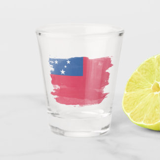 Samoa vlag borstelslag, nationale vlag shot glas