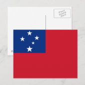 Samoa Vlag Briefkaart (Voorkant / Achterkant)