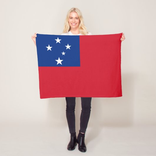Samoa Vlag Fleece Deken (In situ)