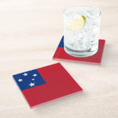 Samoa Vlag Glazen Onderzetter (Schuin)